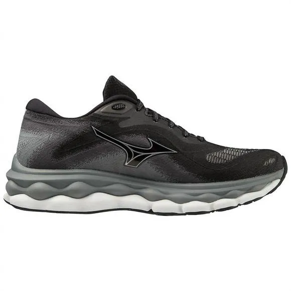 NEW MIZUNO women's wave sky 7 shoes in black-silverstar