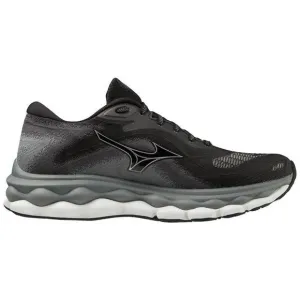 NEW MIZUNO women's wave sky 7 shoes in black-silverstar