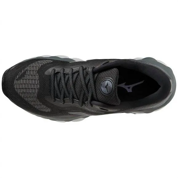 NEW MIZUNO women's wave sky 7 shoes in black-silverstar