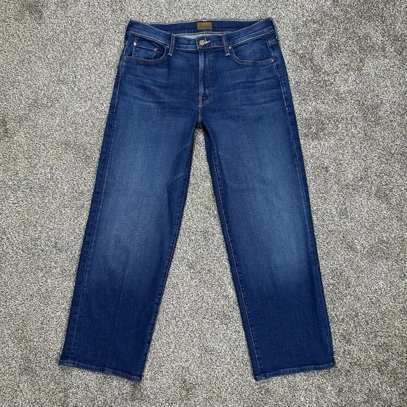 NEW Mother The Mid Rise Rambler Zip Ankle Jeans Coastal Colors Denim Womens 31