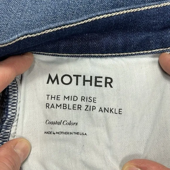 NEW Mother The Mid Rise Rambler Zip Ankle Jeans Coastal Colors Denim Womens 31