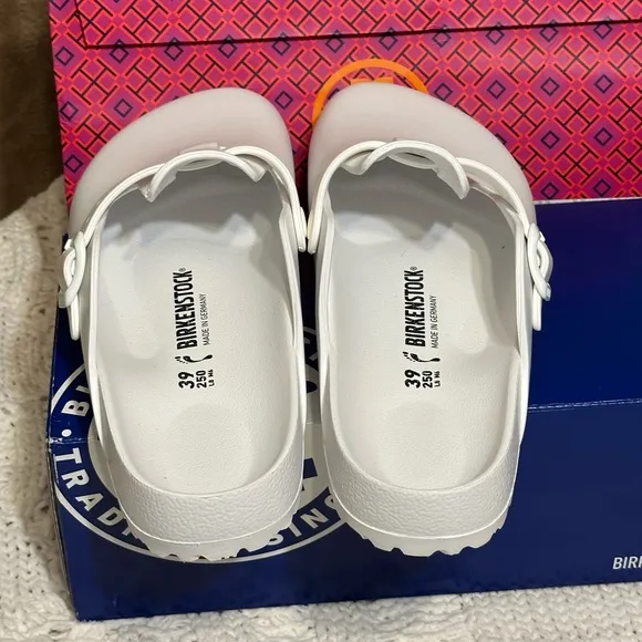 New NWT Birkenstock 39 white Boston sandal clog 8 EVA shoes slip on birks lake