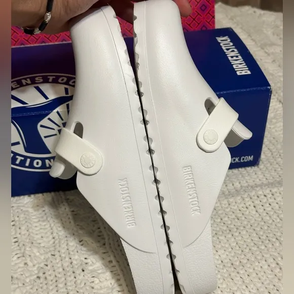 New NWT Birkenstock 39 white Boston sandal clog 8 EVA shoes slip on birks lake