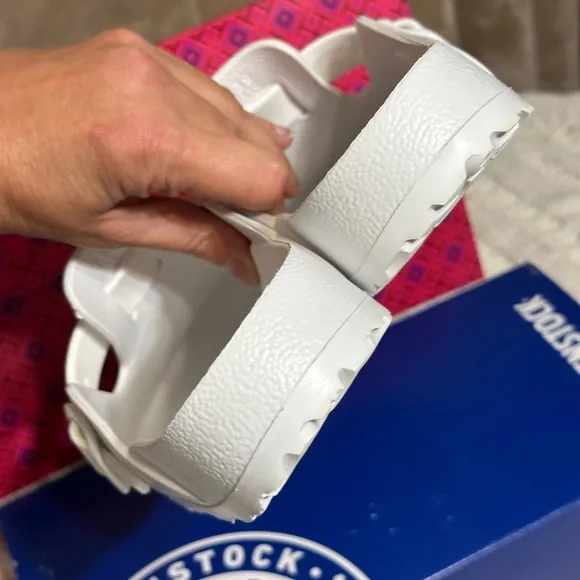 New NWT Birkenstock 39 white Boston sandal clog 8 EVA shoes slip on birks lake