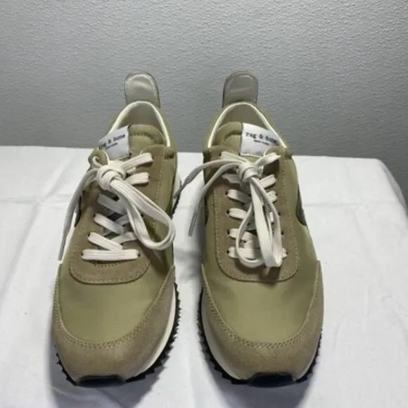 NEW RAG AND BONE  New York Low Top Suede Retro Runner Light Sand Womens Size 9.5