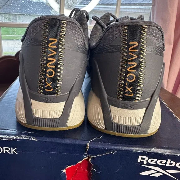 NEW Reebok Nano X1 Men's 9.5M Grey Black Work Comp Toe Shoes