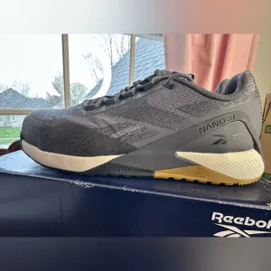 NEW Reebok Nano X1 Men's 9.5M Grey Black Work Comp Toe Shoes
