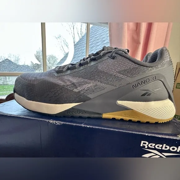 NEW Reebok Nano X1 Men's 9.5M Grey Black Work Comp Toe Shoes