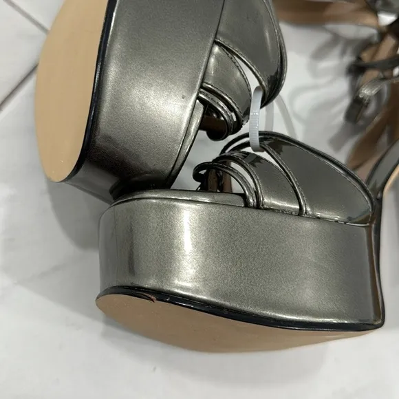 NEW! Sam Edelman Pewter Olive Kamille Ankle Strap Platform Heel - Size 9
