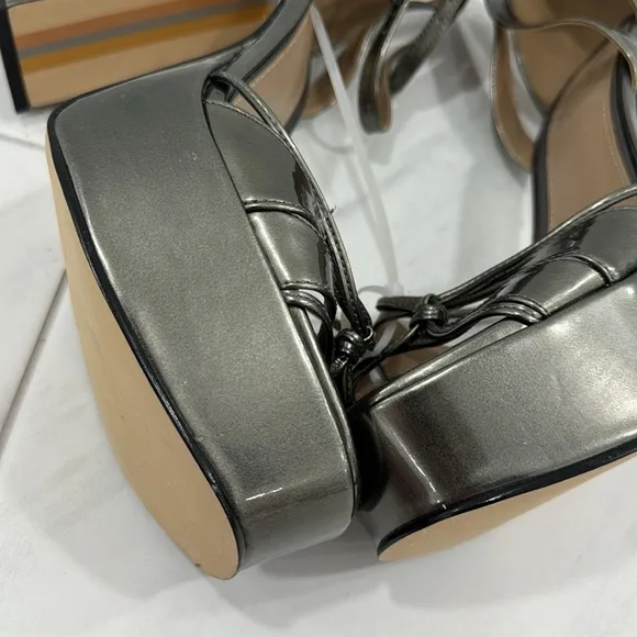 NEW! Sam Edelman Pewter Olive Kamille Ankle Strap Platform Heel - Size 9