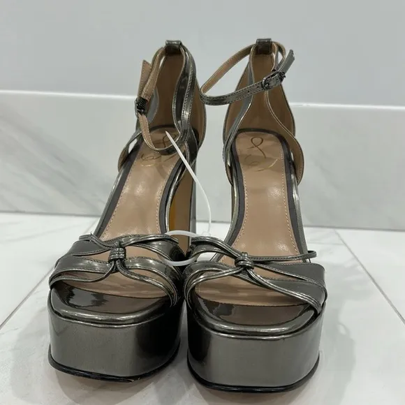 NEW! Sam Edelman Pewter Olive Kamille Ankle Strap Platform Heel - Size 9
