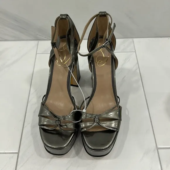 NEW! Sam Edelman Pewter Olive Kamille Ankle Strap Platform Heel - Size 9