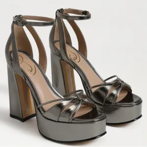 NEW! Sam Edelman Pewter Olive Kamille Ankle Strap Platform Heel - Size 9