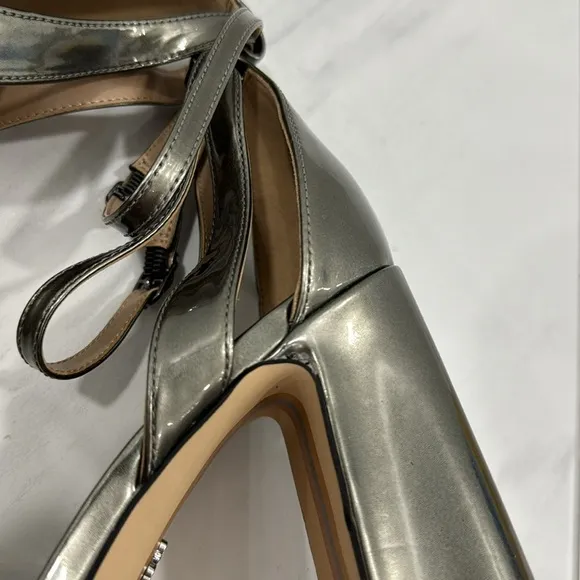 NEW! Sam Edelman Pewter Olive Kamille Ankle Strap Platform Heel - Size 9