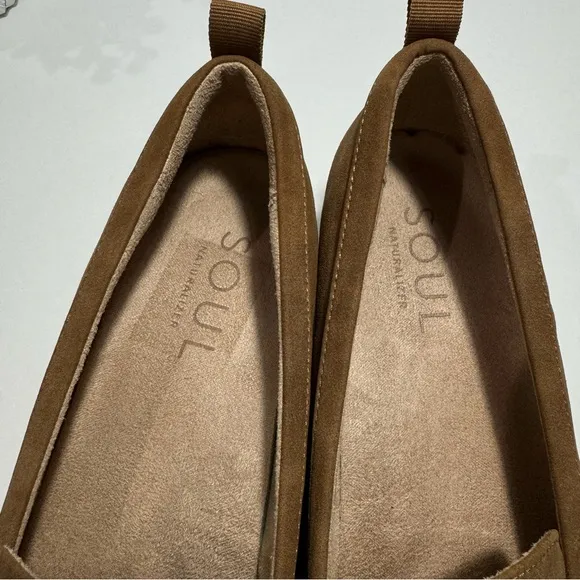 New SOUL Naturalizer Womens Joyla TanFaux Leather Slip On Loafers Shoes Size 10