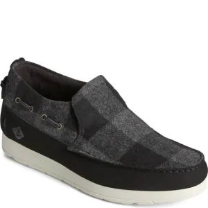 NEW SPERRY men's moc sider shoes in buffalo check grey
