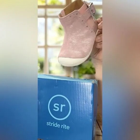 NEW Stride Rite Toddler Infant 4.5 Heritage Collection Agnes Leather Shoes Boots