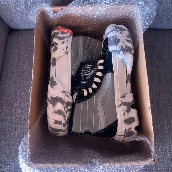 NEW Vans Mens Boys Sk8-Hi Tapered Moon Rocks Black Modular Sneaker Shoes 3.5