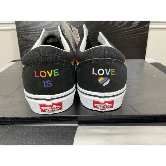(NEW) Vans Pride Collection Love is Love Shoes Men’s Size 9 Black Rainbow