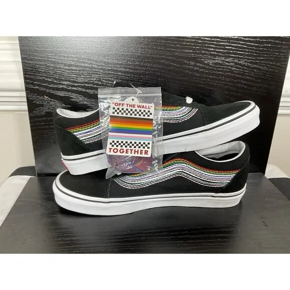 (NEW) Vans Pride Collection Love is Love Shoes Men’s Size 9 Black Rainbow