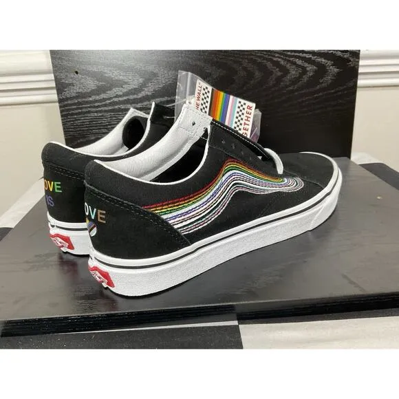 (NEW) Vans Pride Collection Love is Love Shoes Men’s Size 9 Black Rainbow