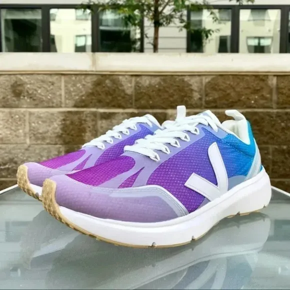 New Veja Condor 2 Alveomesh Jolie Foulee Sneakers in White Purple Blue