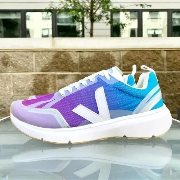 New Veja Condor 2 Alveomesh Jolie Foulee Sneakers in White Purple Blue