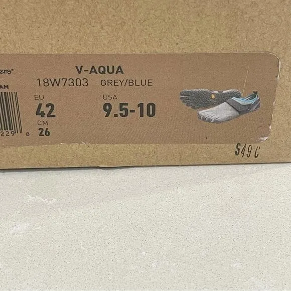 NEW Vibram FiveFinger V-Aqua Amphibious Training Shoes Grey Blue Women 42 9.5 10