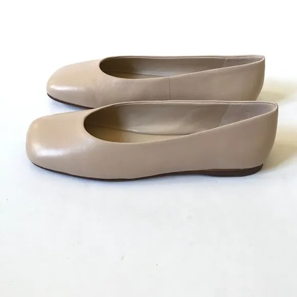 NEW Vince Leah Ballet Flats Shoes Womens 7 Birch Sand Tan Leather Slip On NIB
