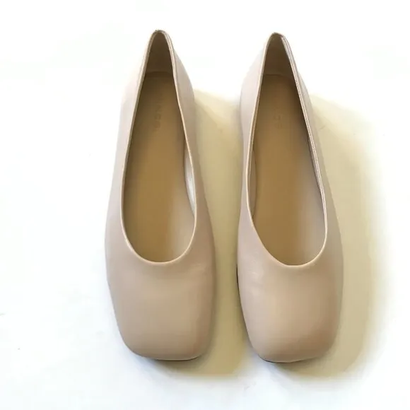 NEW Vince Leah Ballet Flats Shoes Womens 7 Birch Sand Tan Leather Slip On NIB