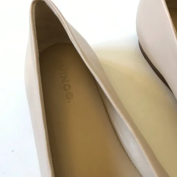 NEW Vince Leah Ballet Flats Shoes Womens 7 Birch Sand Tan Leather Slip On NIB