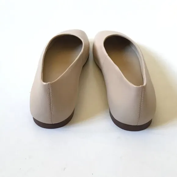 NEW Vince Leah Ballet Flats Shoes Womens 7 Birch Sand Tan Leather Slip On NIB