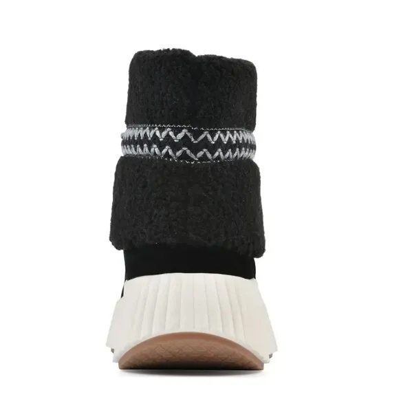 NEW WHITE MOUNTAIN Suede Digital Sherpa Boots black for women 364mn