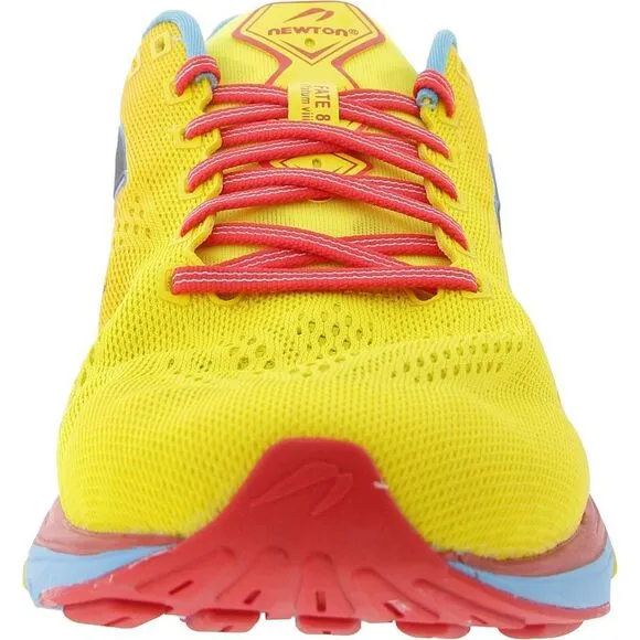 Newton Mens Fate 8 Yellow Lace-Up Knit Running &amp; Training Shoes New