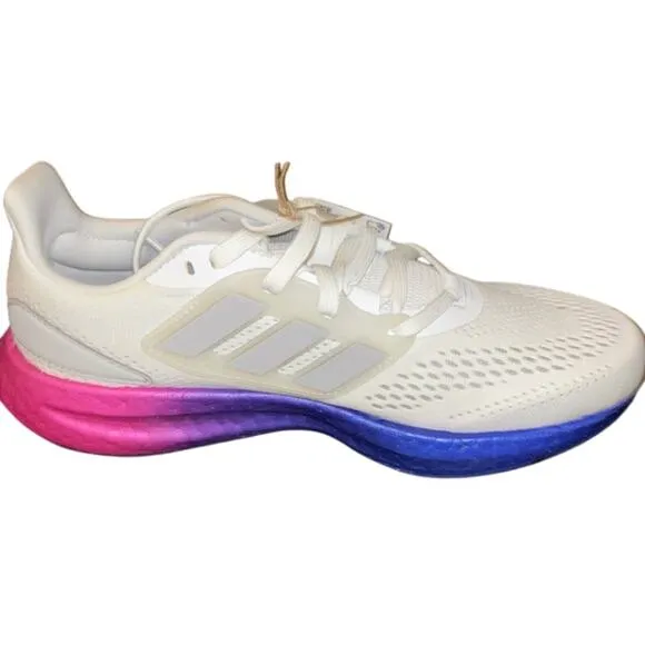 NIB Adidas Men's Pureboost 22 Running Shoes White/Grey/Lucid Blue Size 7.5