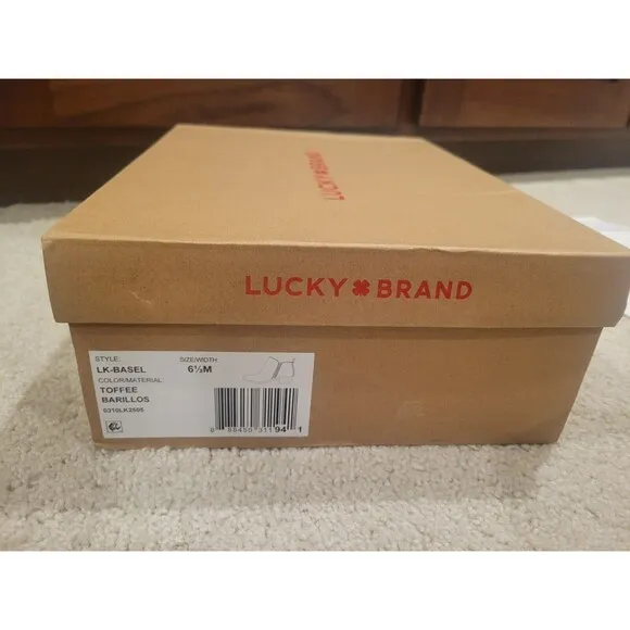 NIB LUCKY BRAND Brown Toffee Leather Basel Ankle Bootie Women's 6.5 MSRP $129