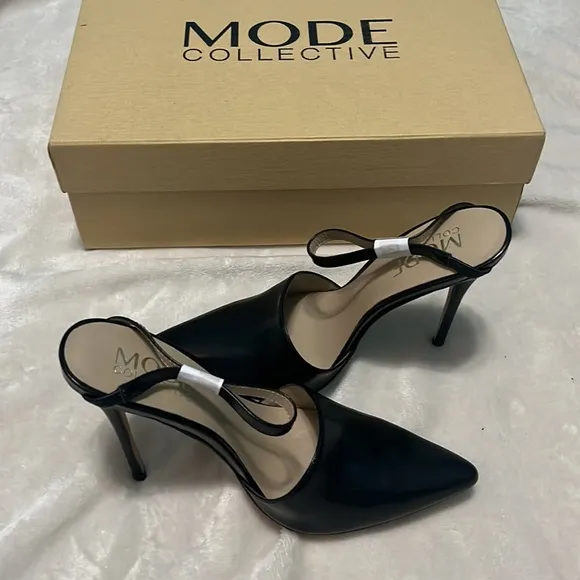 NIB: MODE COLLECTIVE Knox Pump Pointed Toe Heels in Black, Size 36 (EU)