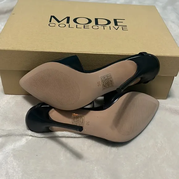 NIB: MODE COLLECTIVE Knox Pump Pointed Toe Heels in Black, Size 36 (EU)