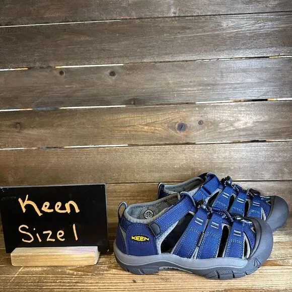 NIB New Big Kids Keen Newport H2 Blue Strappy Outdoor Shoes Sandals Size 1 Y