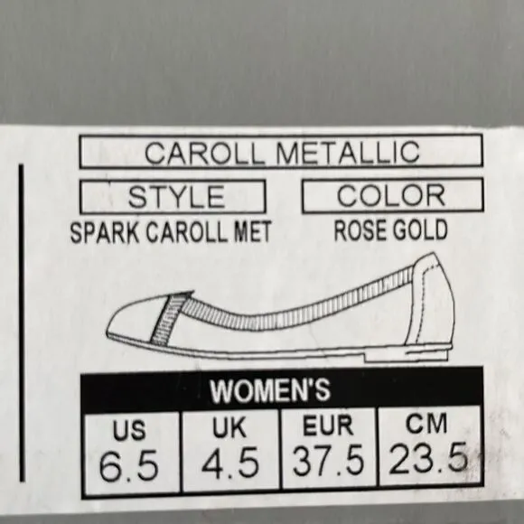 NIB Vionic Rose Gold Carole Metallic Shoes Size 6.5