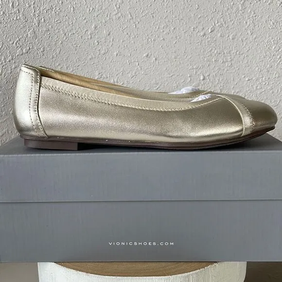 NIB Bionic Champagne Carroll Metallic Shoes Size 6.5