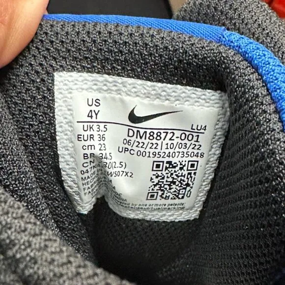 🤩Nike 4Y Big Kids Shoes Court Borough Mid 2 Sneakers Black Blue DM8872-001 New