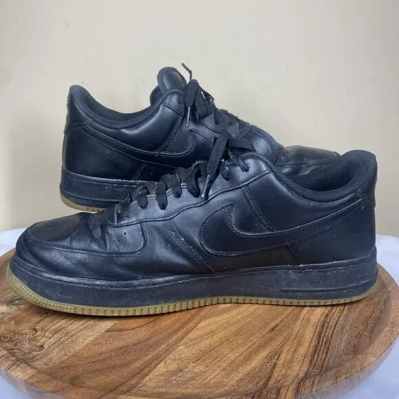Nike Air Force 1 07 Low Triple Black Gum Mens Size 14 Shoes