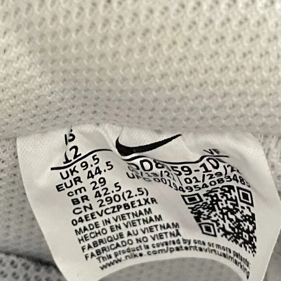 Nike Air Force 1 '07 White Sneaker Shoes Size 12