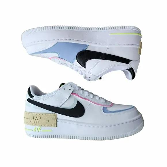 🤩Nike Air Force 1 AF1 Shadow Sz 11 Women's shoes White Pastel Blue FJ0735-100