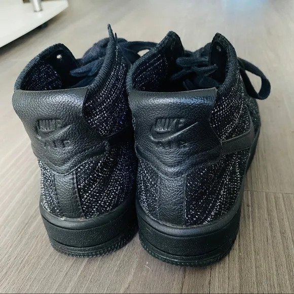 Nike Air Force 1 Flyknit women's street style sneakers shoes Black Gray size 7