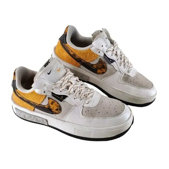 Nike Air Force 1 Fontanka Shoes Womens 7 Phantom Light Curry DR0151-001 Sneakers