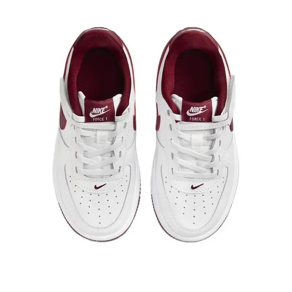 Nike Air Force 1 Low  Shoes Easy On Preschool White Team Red Casual FN0237-105