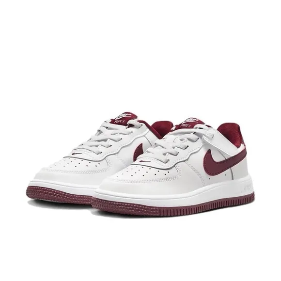 Nike Air Force 1 Low  Shoes Easy On Preschool White Team Red Casual FN0237-105