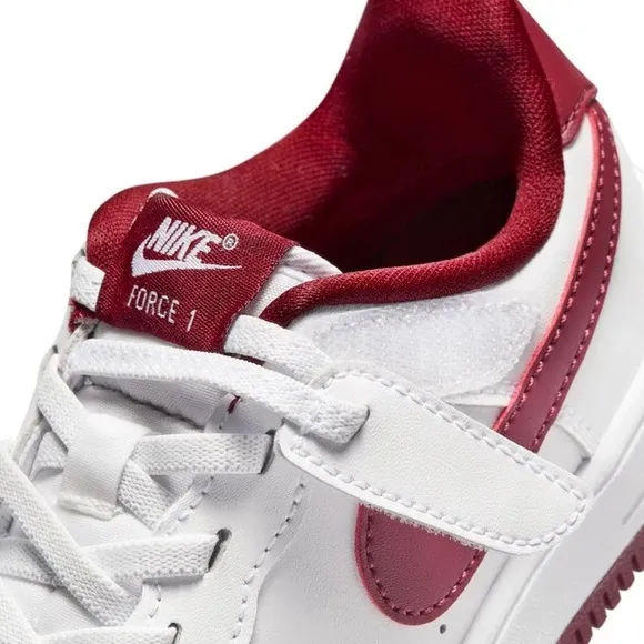 Nike Air Force 1 Low  Shoes Easy On Preschool White Team Red Casual FN0237-105